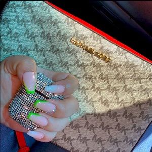 Authentic Red/ M.K printed cross body purse